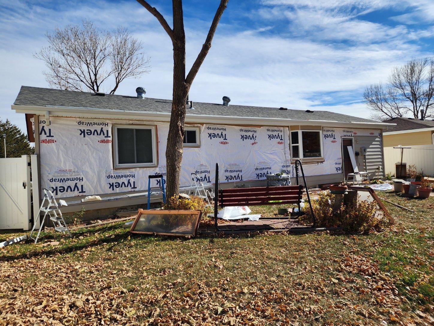 Tyvek Wrap Mid-Install